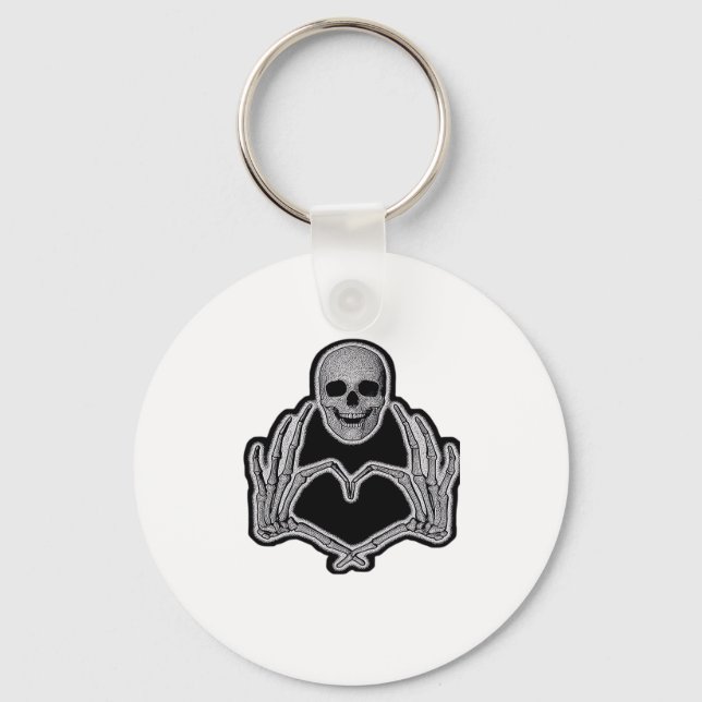 Skeleton Heart Hands  Classic Key Ring (Front)