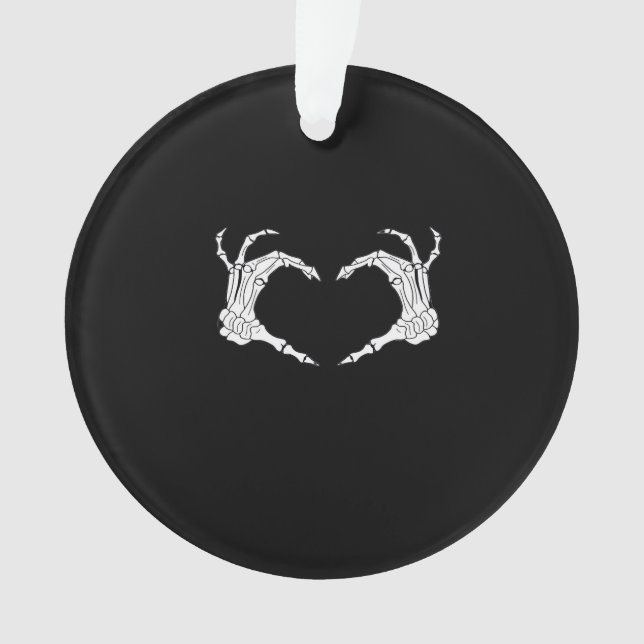 Skeleton Heart Hands Classic Ornament (Front)