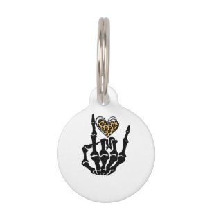 Skeleton Heart Hands Classic Pet Tag