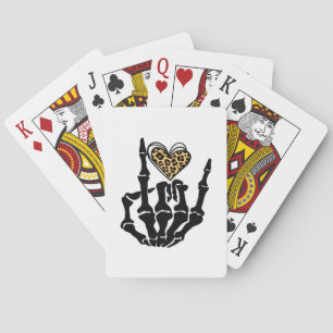 Skeleton Heart Hands Classic Playing Cards