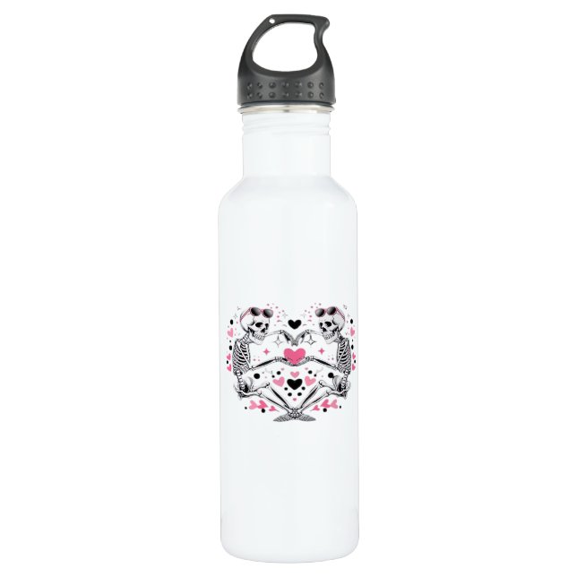 Skeleton Heart Hands Classic Viral 710 Ml Water Bottle (Front)