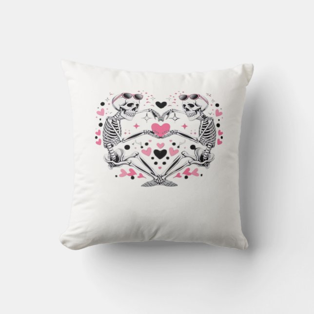 Skeleton Heart Hands Classic Viral Cushion (Front)