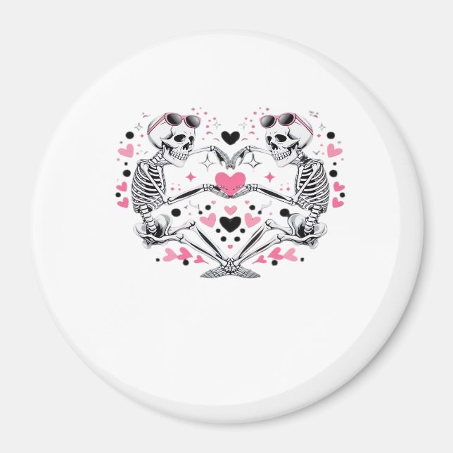 Skeleton Heart Hands Classic Viral Magnet (Front)