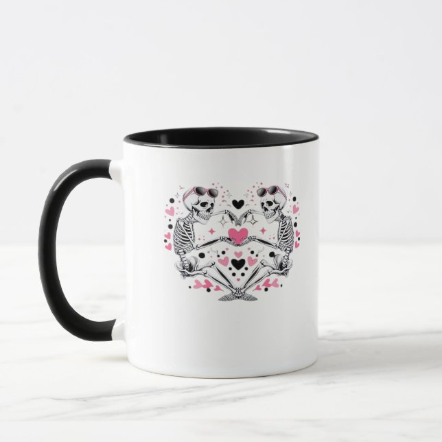 Skeleton Heart Hands Classic Viral Mug (Left)