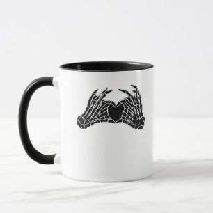 Skeleton Heart Hands Clean Graphic Mood Mug