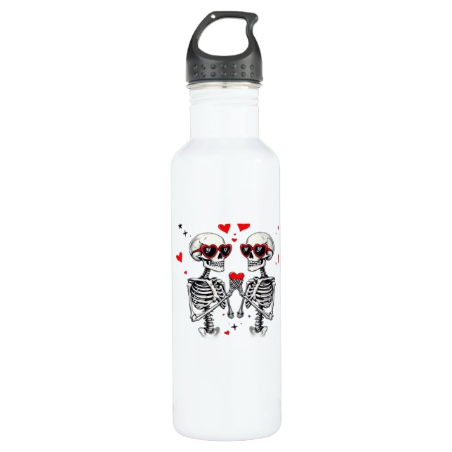 Skeleton Heart Hands For Trending 710 Ml Water Bottle (Front)