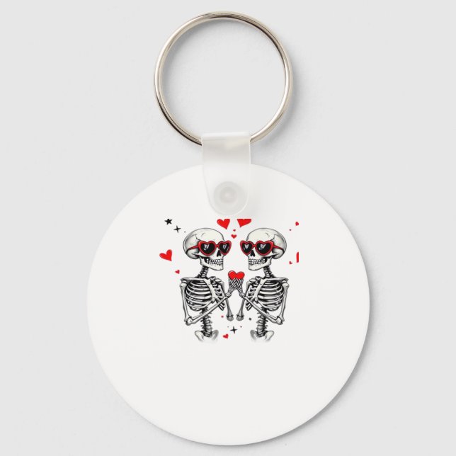 Skeleton Heart Hands For Trending Key Ring (Front)