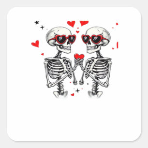 Skeleton Heart Hands For Trending Square Sticker