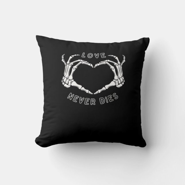 Skeleton Heart Hands Funny & Classic Cushion (Front)