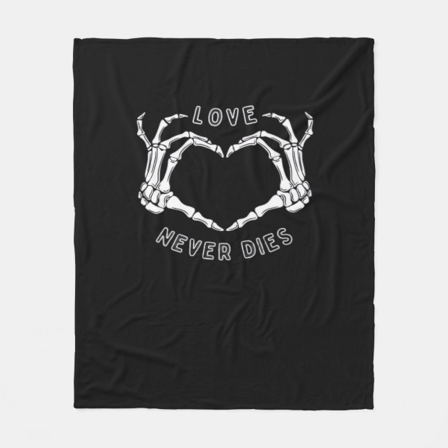 Skeleton Heart Hands Funny & Classic Fleece Blanket (Front)