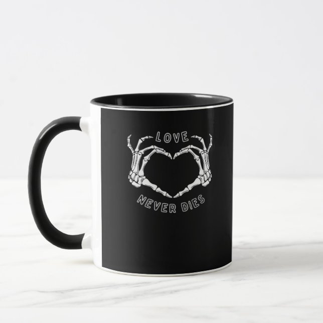 Skeleton Heart Hands Funny & Classic Mug (Left)