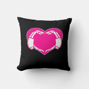 Skeleton Heart Hands Gothic Classic Look Cushion