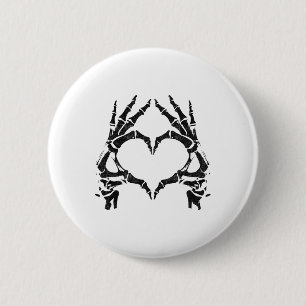 Skeleton Heart Hands - Halloween - Skeleton Hands  6 Cm Round Badge