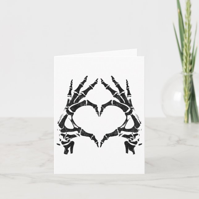 Skeleton Heart Hands - Halloween - Skeleton Hands  Card (Front)