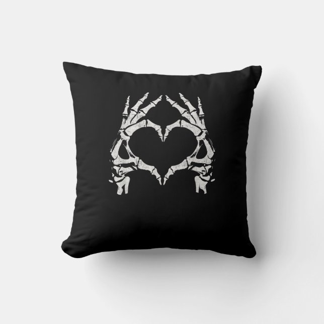 Skeleton Heart Hands - Halloween - Skeleton Hands  Cushion (Front)