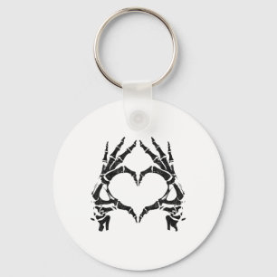 Skeleton Heart Hands - Halloween - Skeleton Hands  Key Ring