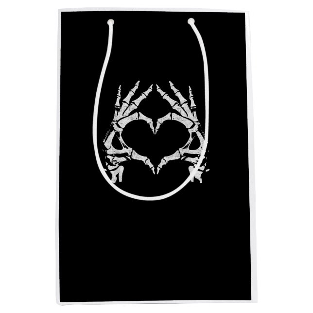 Skeleton Heart Hands - Halloween - Skeleton Hands  Medium Gift Bag (Front)