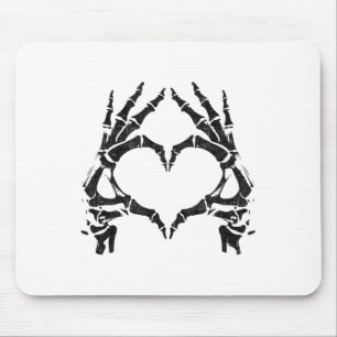 Skeleton Heart Hands - Halloween - Skeleton Hands Mouse Pad