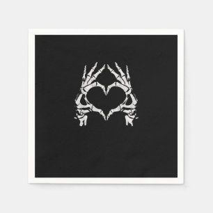 Skeleton Heart Hands - Halloween - Skeleton Hands  Napkin
