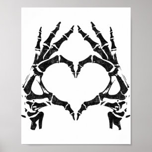 Skeleton Heart Hands - Halloween - Skeleton Hands Poster