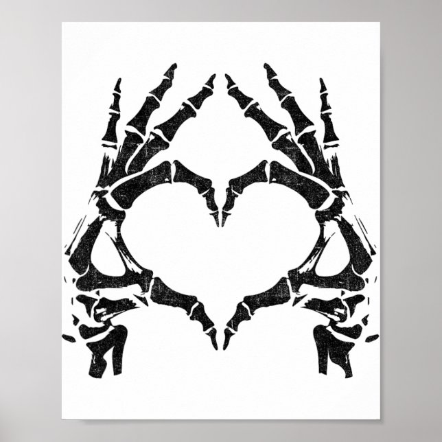 Skeleton Heart Hands - Halloween - Skeleton Hands  Poster (Front)