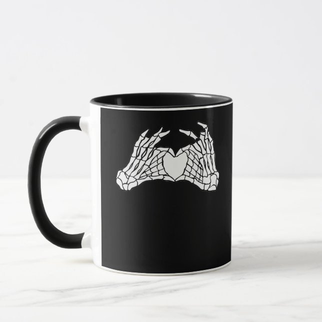 Skeleton Heart Hands - Light Mug (Left)
