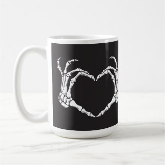 Skeleton Heart Hands on a  Coffee Mug