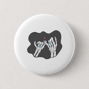 Skeleton Heart Hands Promise 6 Cm Round Badge