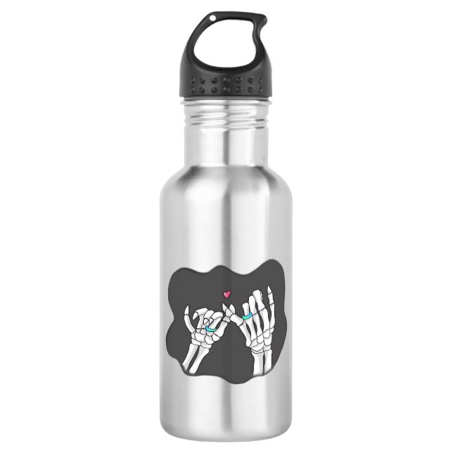 Skeleton Heart Hands  Promise 710 Ml Water Bottle (Front)