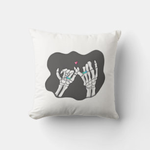 Skeleton Heart Hands Promise Cushion