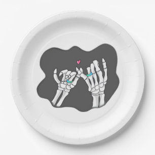 Skeleton Heart Hands  Promise Paper Plate