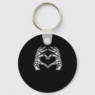 Skeleton Heart Hands Sign Halloween Costume Basic  Key Ring