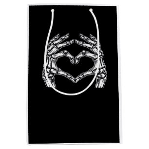 Skeleton Heart Hands Sign Halloween Costume Basic Medium Gift Bag