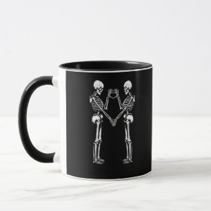 Skeleton Heart Hands Sign Halloween Costume Classi Mug