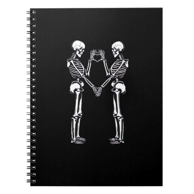 Skeleton Heart Hands Sign Halloween Costume Classi Notebook (Front)