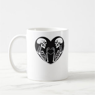 Skeleton Heart Hands Sign Halloween Costume Retro Coffee Mug