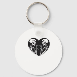 Skeleton Heart Hands Sign Halloween Costume Retro  Key Ring