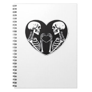 Skeleton Heart Hands Sign Halloween Costume Retro Notebook