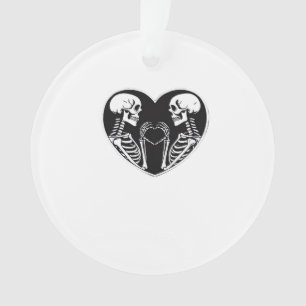 Skeleton Heart Hands Sign Halloween Costume Retro  Ornament