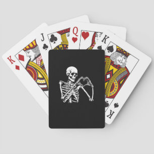 Skeleton Heart Hands Sign Halloween Costume Retro  Playing Cards