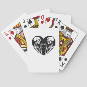 Skeleton Heart Hands Sign Halloween Costume Retro  Playing Cards