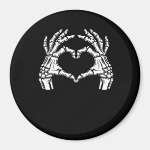 Skeleton Heart Hands Sign Halloween Costume Viral Magnet