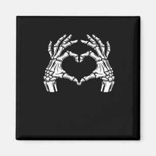 Skeleton Heart Hands Sign Halloween Costume Viral  Magnet