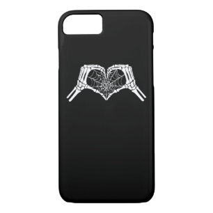 Skeleton Heart Hands Spiderweb Halloween Spooky Wo iPhone 8/7 Case