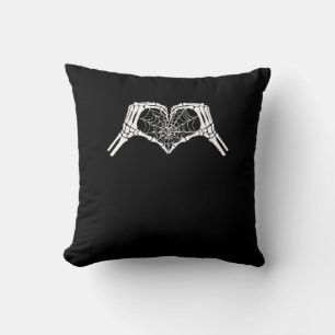 Skeleton Heart Hands Spiderweb Halloween Spooky Wo Cushion