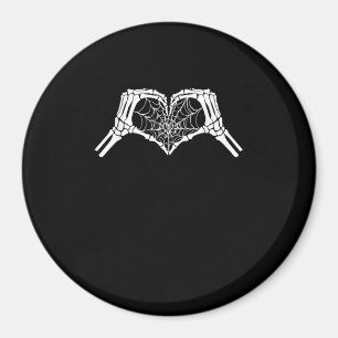 Skeleton Heart Hands Spiderweb Halloween Spooky Wo Magnet