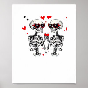 Skeleton Heart Hands Trending Modern Aesthetic Poster