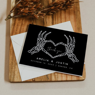 Skeleton Heart Hands Wedding Thank You Card