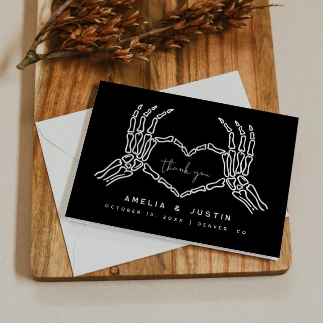 Skeleton Heart Hands Wedding Thank You Card (Creator Uploaded)