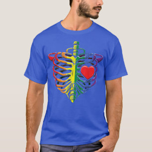 Skeleton Heart Rainbow Gay Pride LGBTQ LGBT Pride  T-Shirt